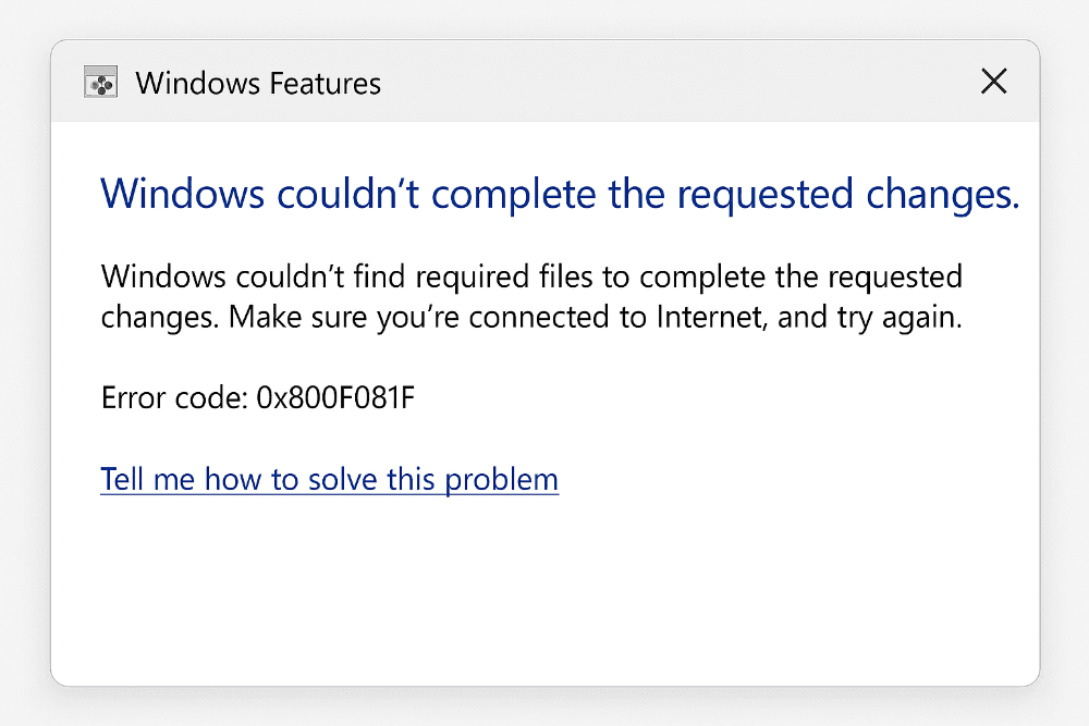 How to Fix Windows Update Error 0x800f081f in Windows 11